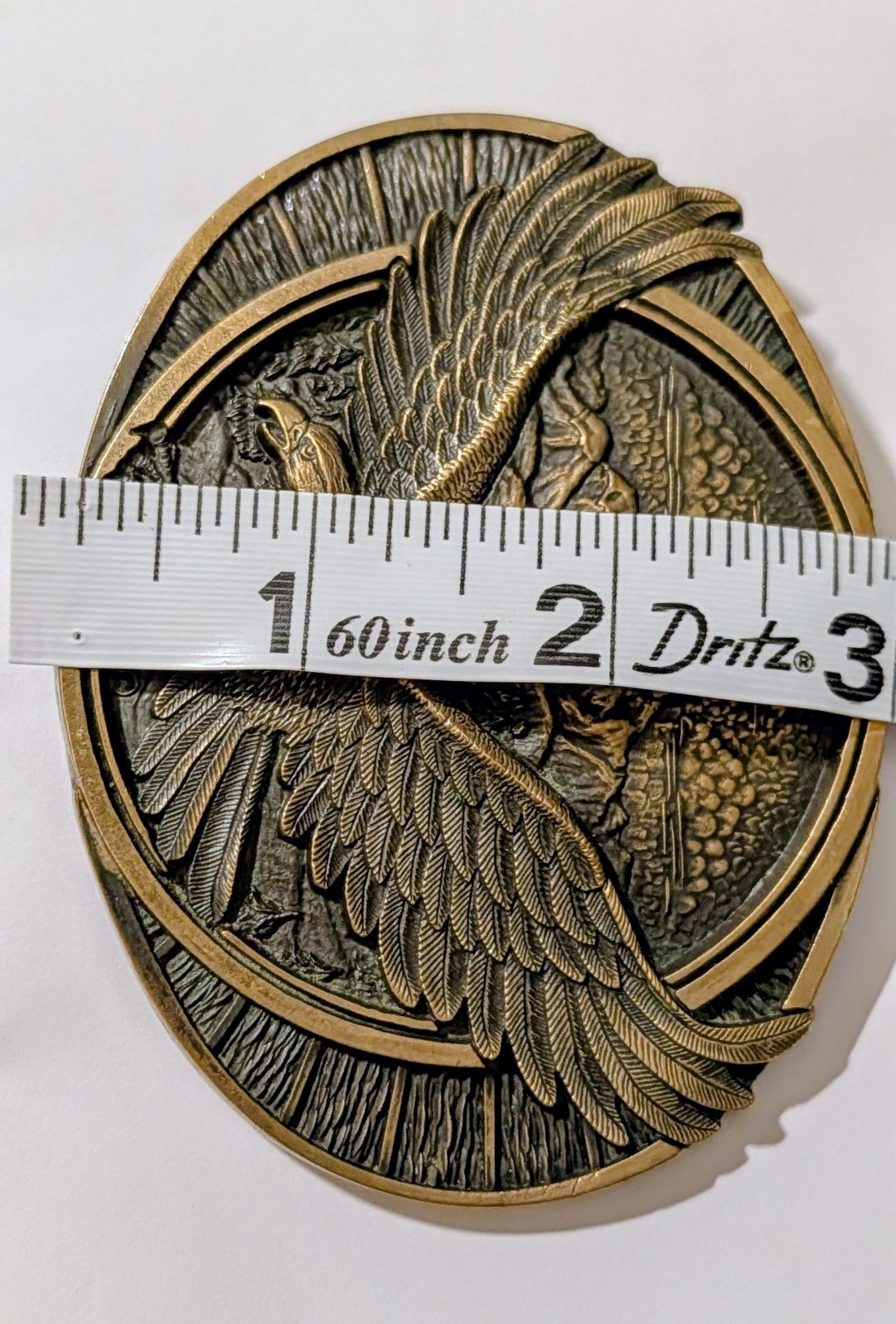 Vtg Montana Silversmiths Solid Brass Belt Buckle Eagle Mountain Low Serial 0146