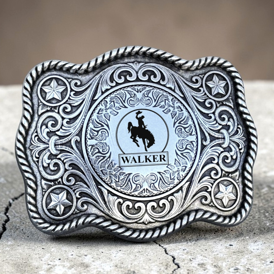 Custom Personalized Belt Buckle Monogrammed Western Buckle for Belts Wide 1.5&Prime;
