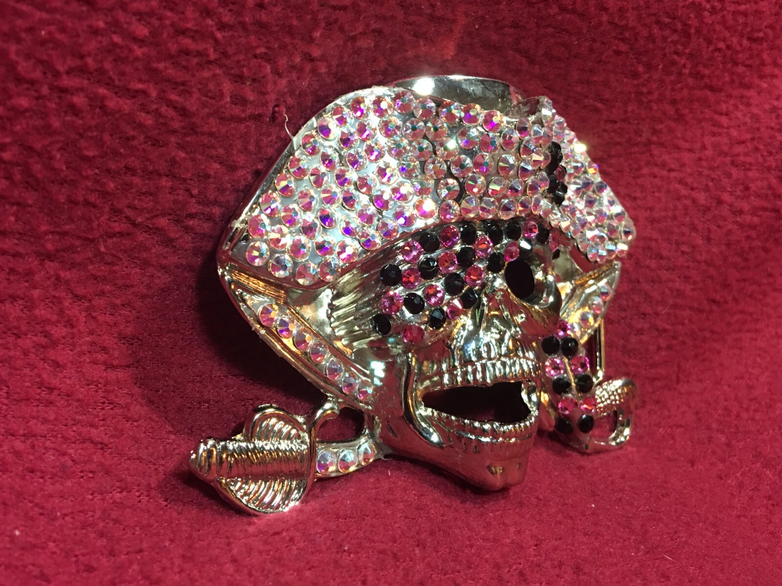 Crystal Rhinestone Purple Pirate Belt Buckle
