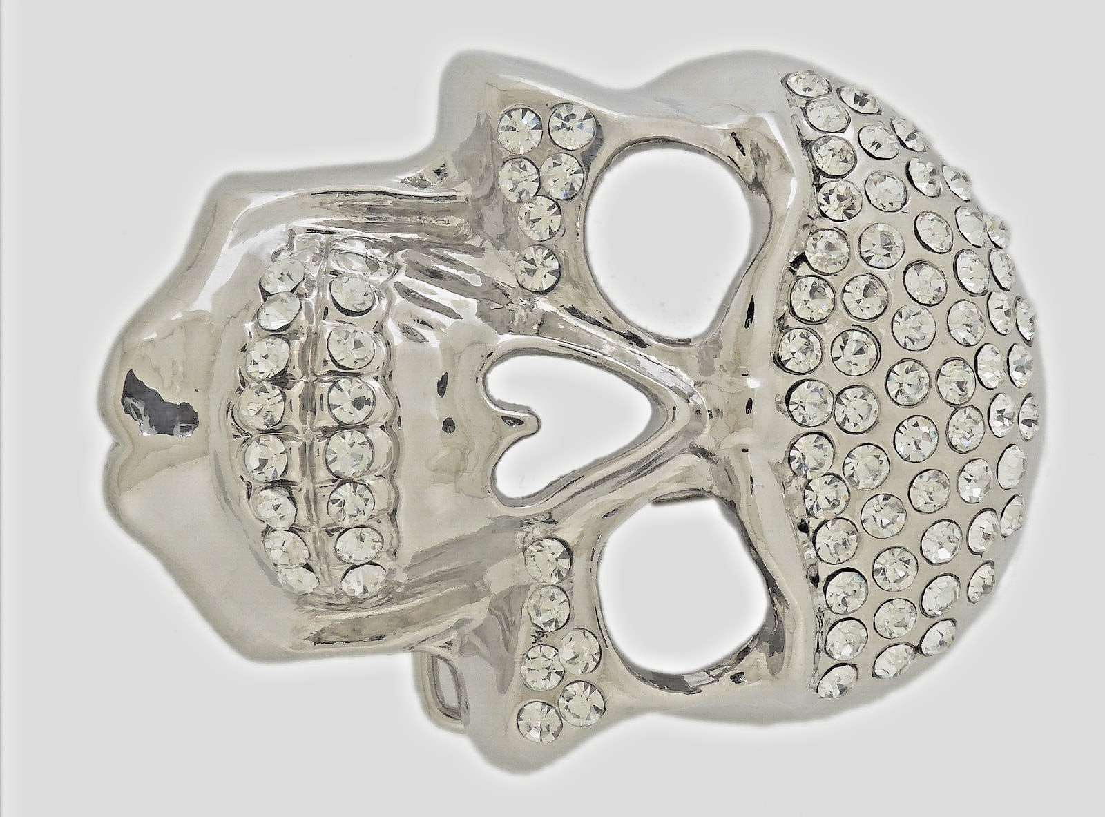 Skull Belt Buckles Men Women Rhinestones Vintage Silver Metal Rock Rebel Pirate