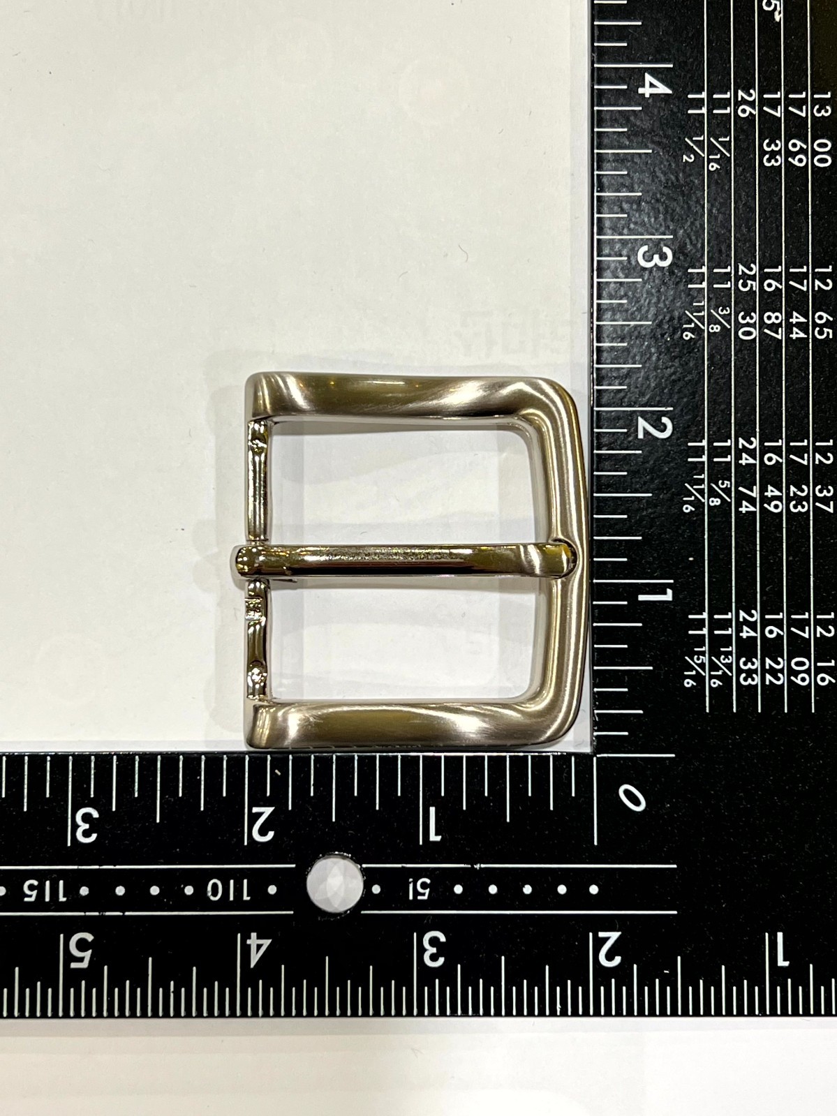 Solid Brass Satin Nickel Belt Buckle Made in Italy Fits 1.57&Prime; Belt Strap