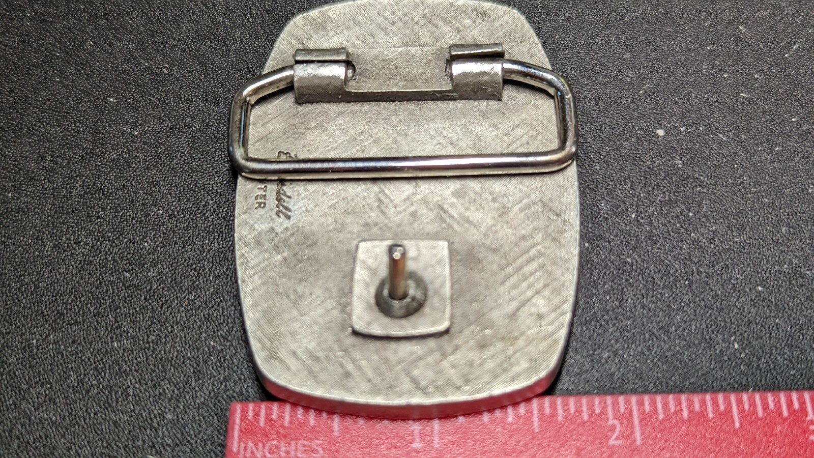 PEWTER RED JACKET SHIP BELT BUCKLE MADE BY BLAISDELL