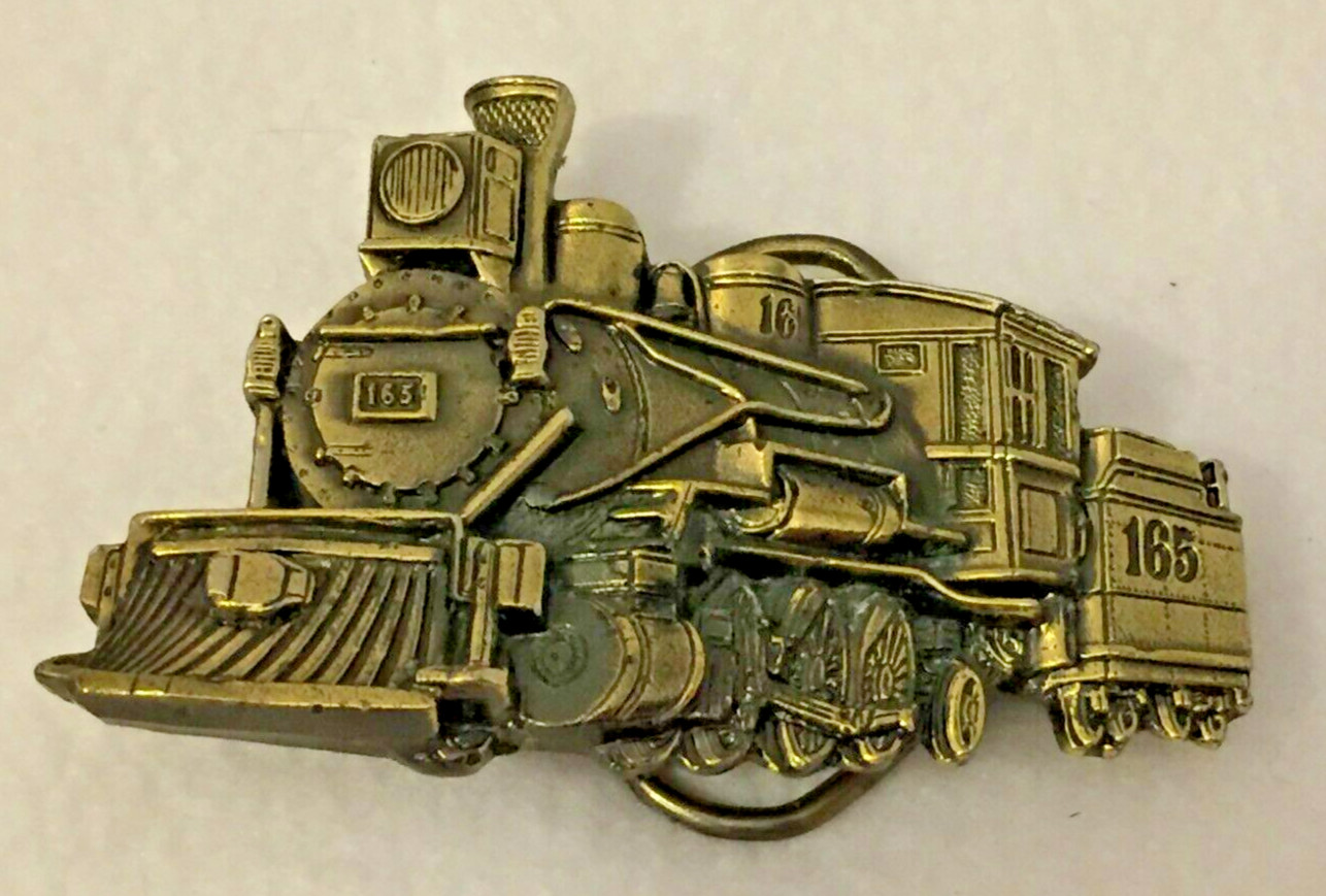 Train Belt Buckle The Great American Buckle Company Locomotive 1981 Vintage