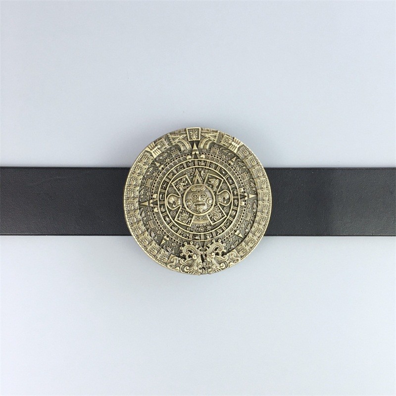 Vintage Bronze Plated Aztec Calendar Belt Buckle also Stock in the US
