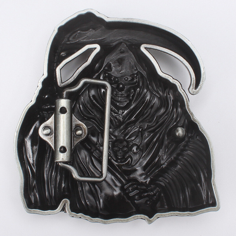 Skull Death Belt Buckle Western Cowboy Motorcycle Riding Belt Buckle