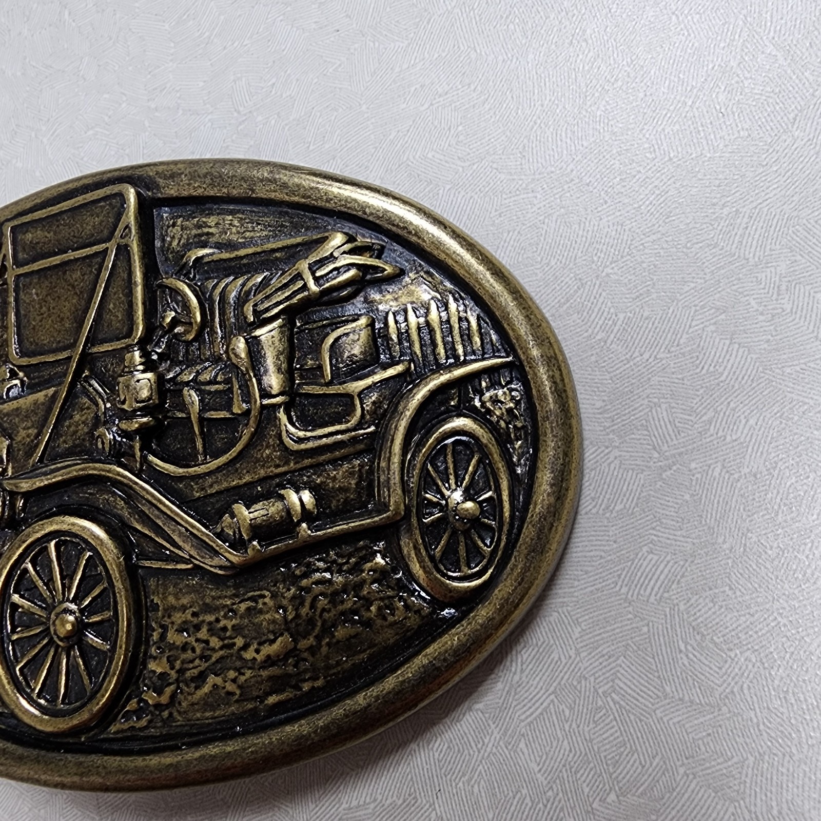 Antique Car Belt Buckle Avon Vintage Model T Brass Look Automobile Vehicle