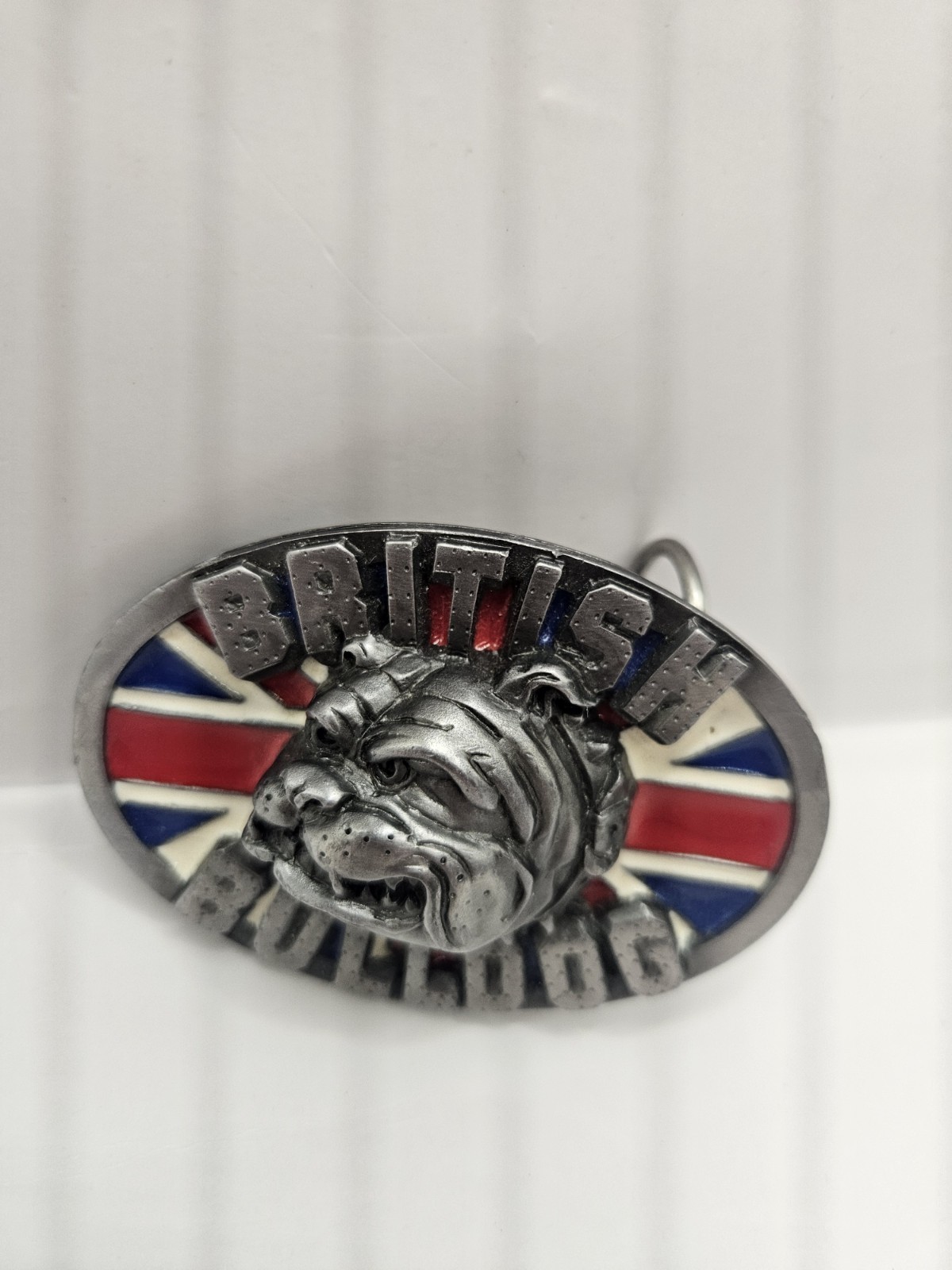 British Bulldog Union Jack Belt Buckle UK Biker England Great Britain