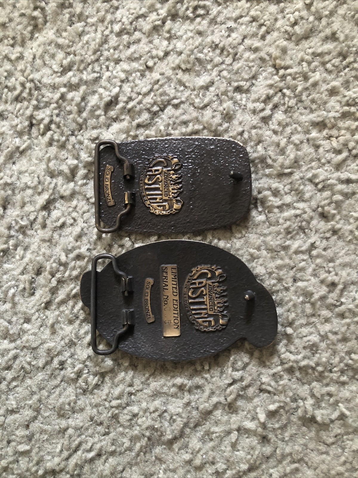 2x Chimney Creek Operating Co. Gold Fields Belt Buckles Solid Bronze Limited Edt