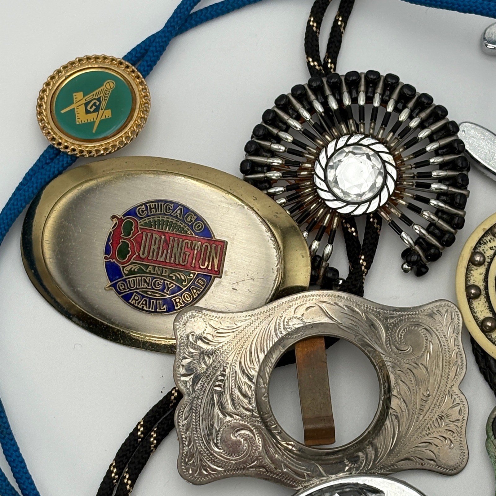 Western Bolo Tie and Belt Buckle Lot 11pc