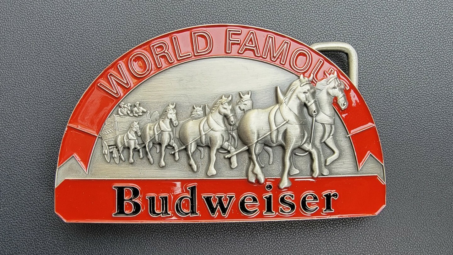 The Bradford Exchange Genuine Budweiser Belt Buckle Collectors Set – set of 2