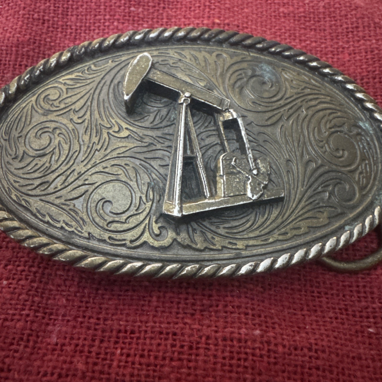 Vintage 1980 Great American Buckle Co. Oil Derrick Belt Buckle Serial #291
