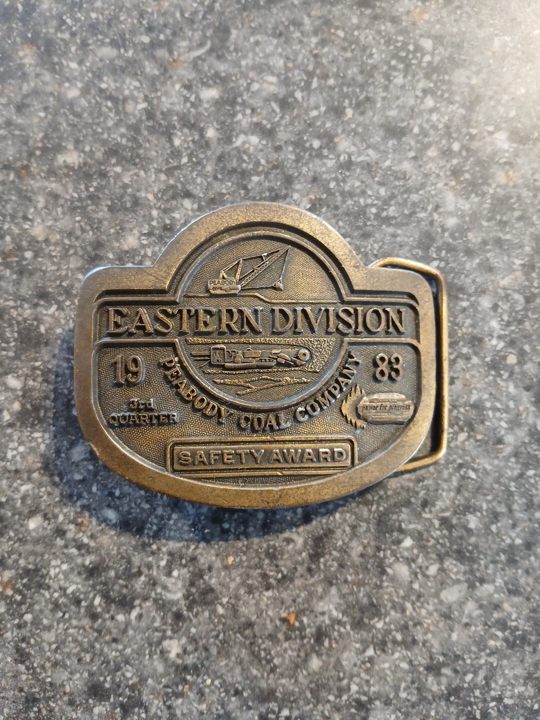 Peabody Coal Company Eastern Division 1983 Safety Award Belt Buckle Vtg 80’s