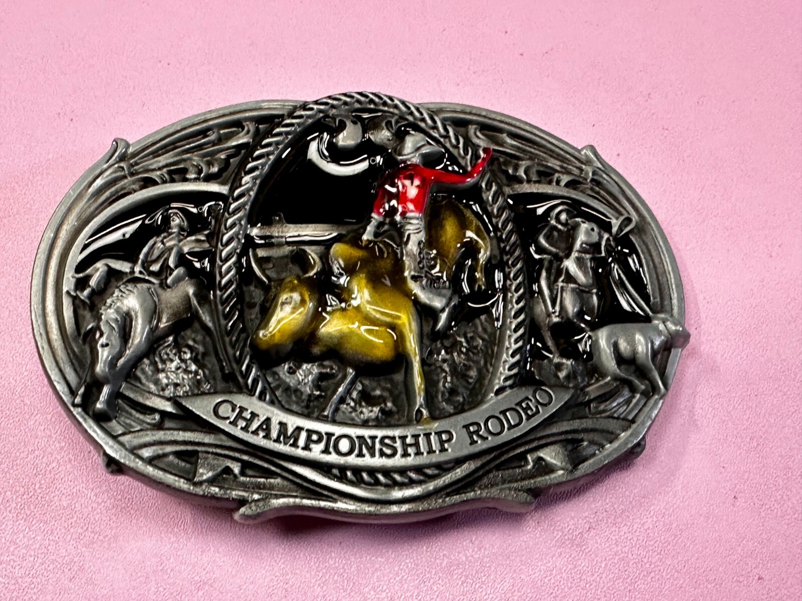 Championship Rodeo Bull Riding Rider Champion Trophy Award Cowboy Belt Buckle
