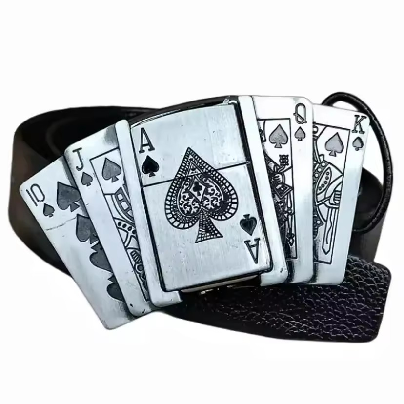 Men&rsquo;s Metal Belt Buckle Lighter – Refillable Novelty Outdoor Accessory