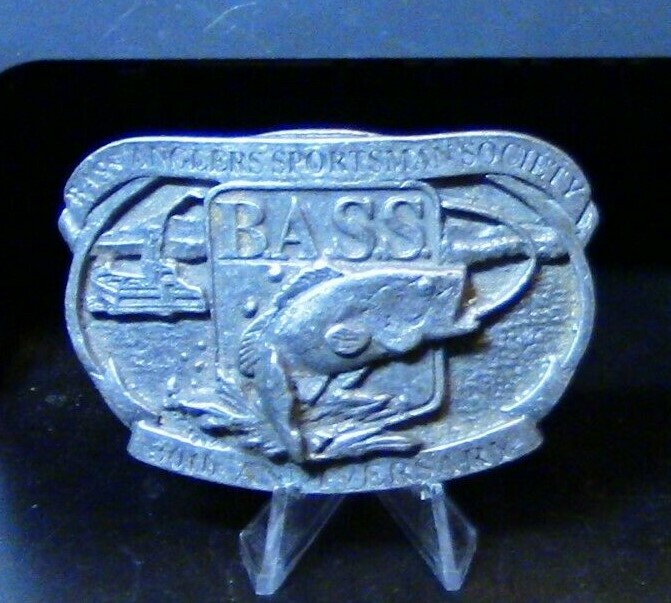 BASS ANGLERS SPORTSMAN SOCIETY 30TH ANNIVERSARY BRASS BELT BUCKLE