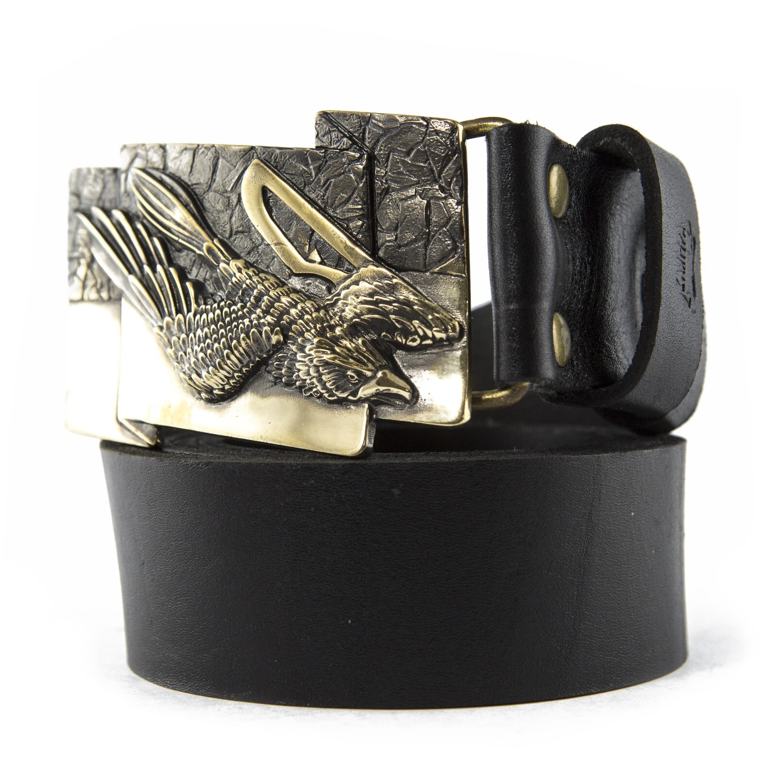 Sculptural handmade belt buckle « Free bird », Solid brass buckle Hawk buckle