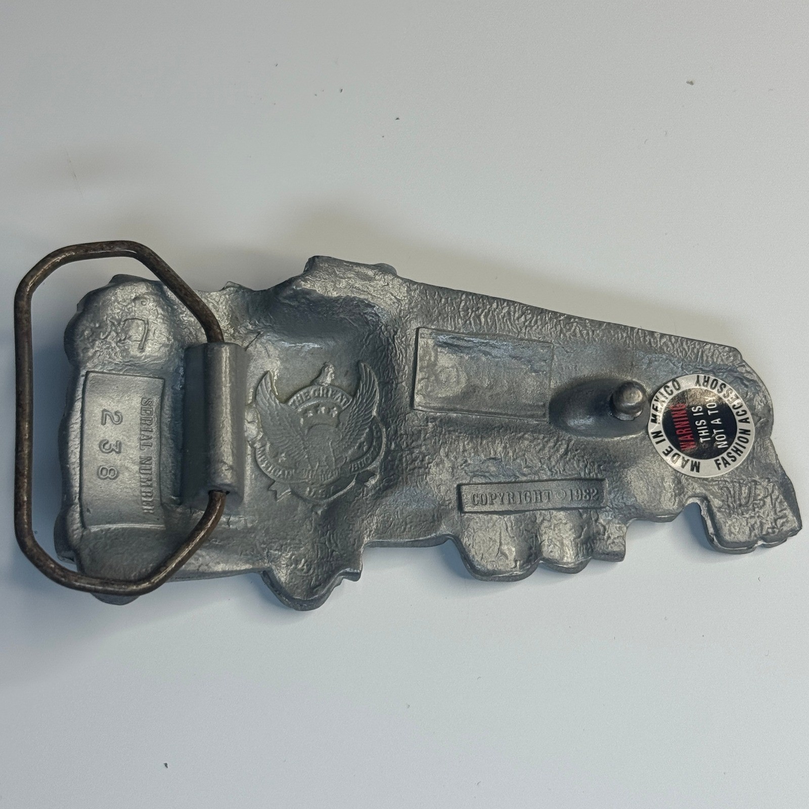 Tanker Truck Belt Buckle Pewter Tone Metal Made in Mexico Reissue