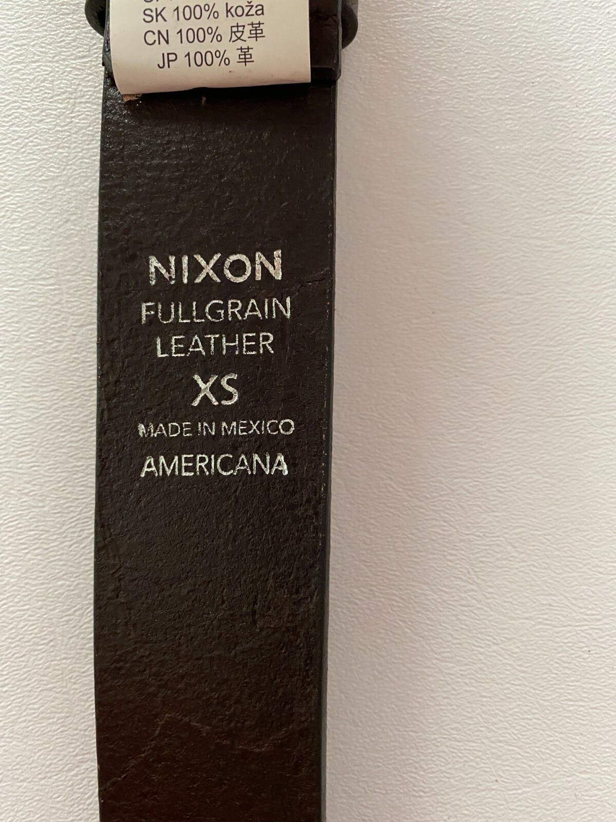 Nixon Americana Dark Brown Leather Belt Size XS