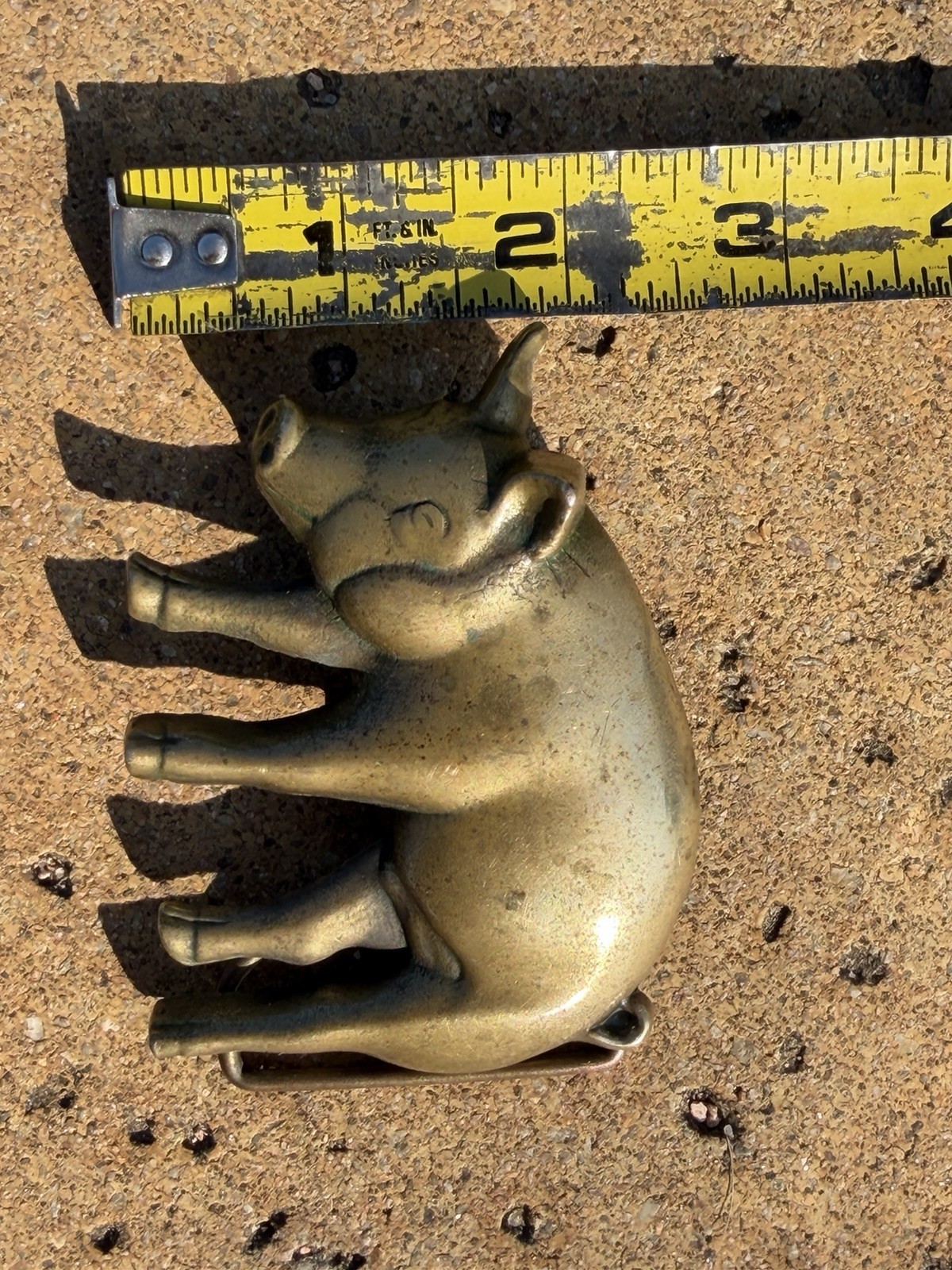 Vintage 1978 Baron Solid Brass Pig Swine Belt Buckle