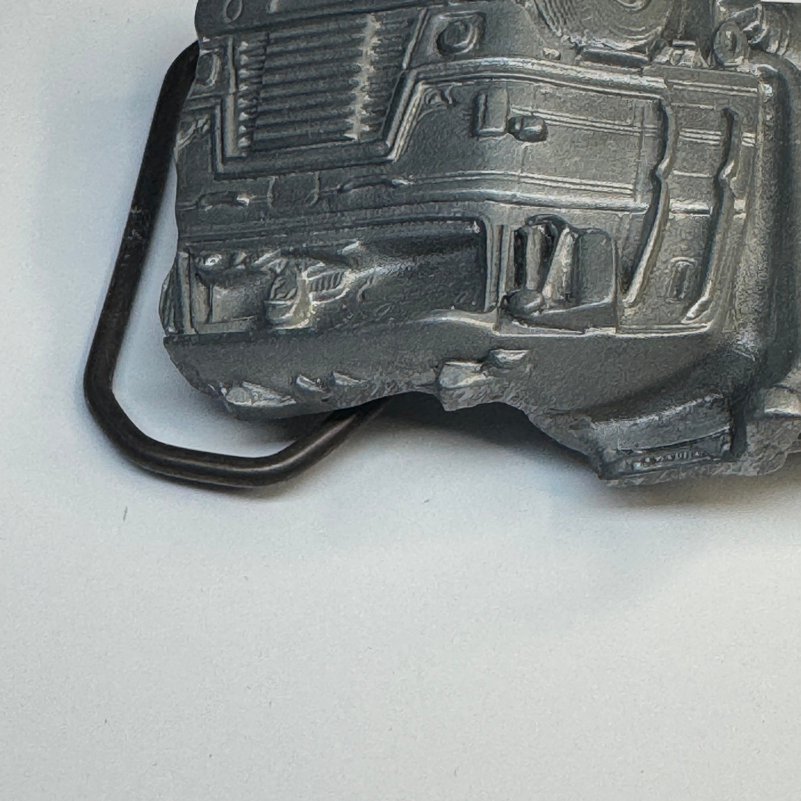 Tanker Truck Belt Buckle Pewter Tone Metal Made in Mexico Reissue