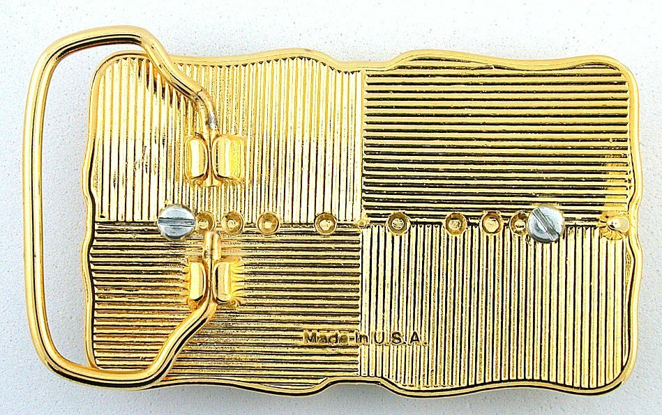 Gold Color Western Southwest REAL 1921 Morgan Silver Dollar Belt Buckle PBB46