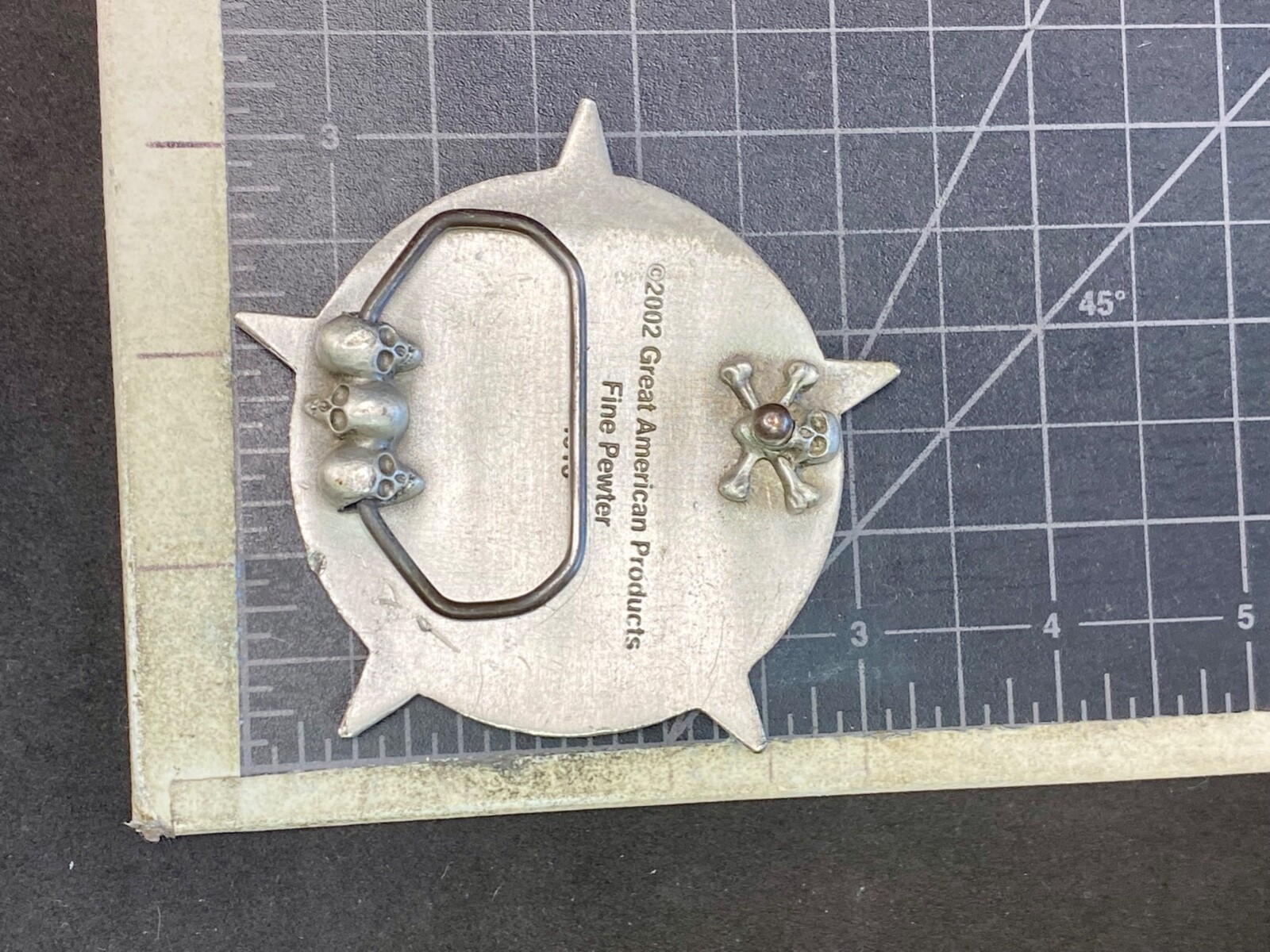 Star Blue And Black Color Pewter Great American Products Belt Buckle