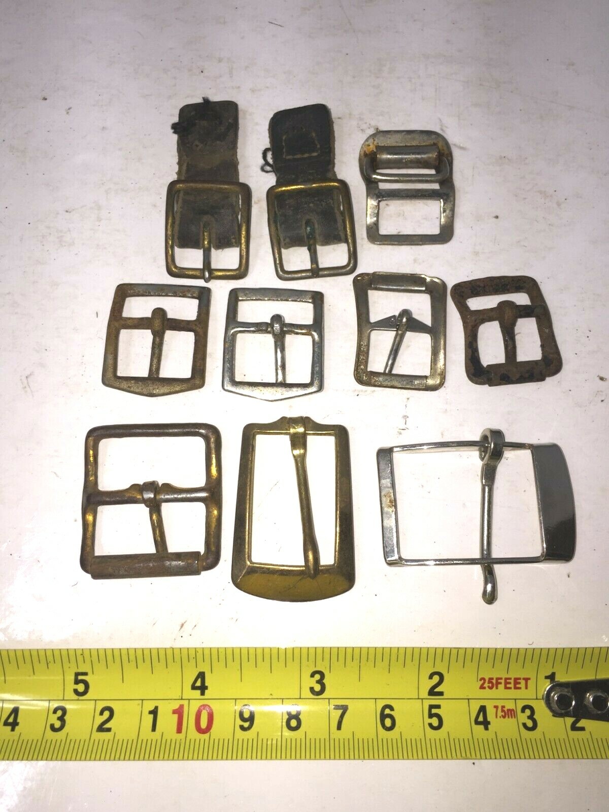 Lot of 10 Vintage Metal Belt Buckles Tack Bridle Patina Crafts Welding Art