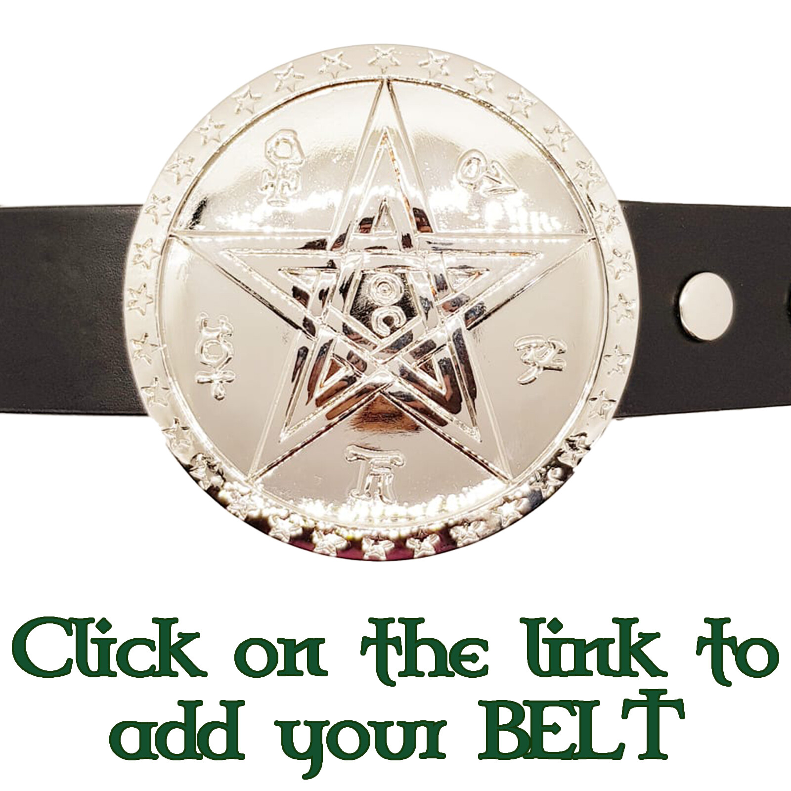Shield Belt Buckle 5 pointed star celtic symbol rune gothic biker sherrif deputy