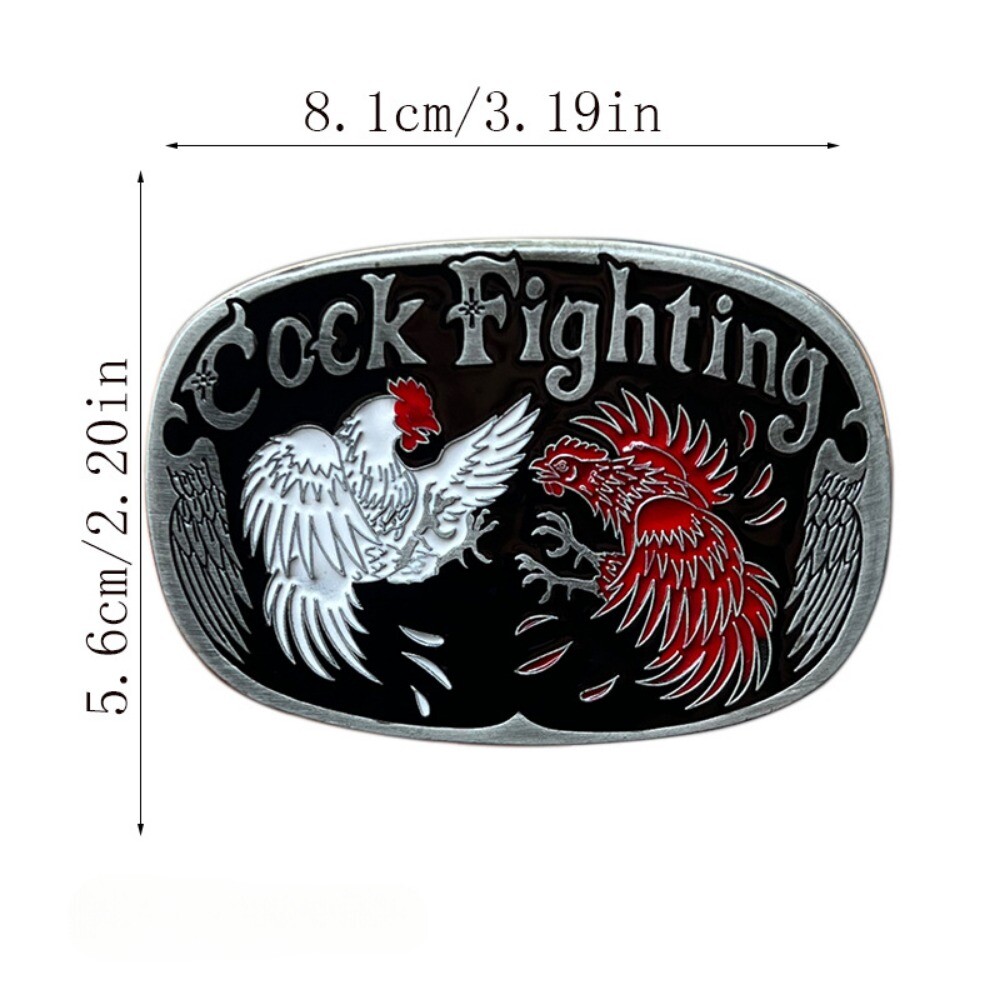 Western Cowboy Belt Buckle Men & Women Vintage Style Rodeo Wear Cock Fighting