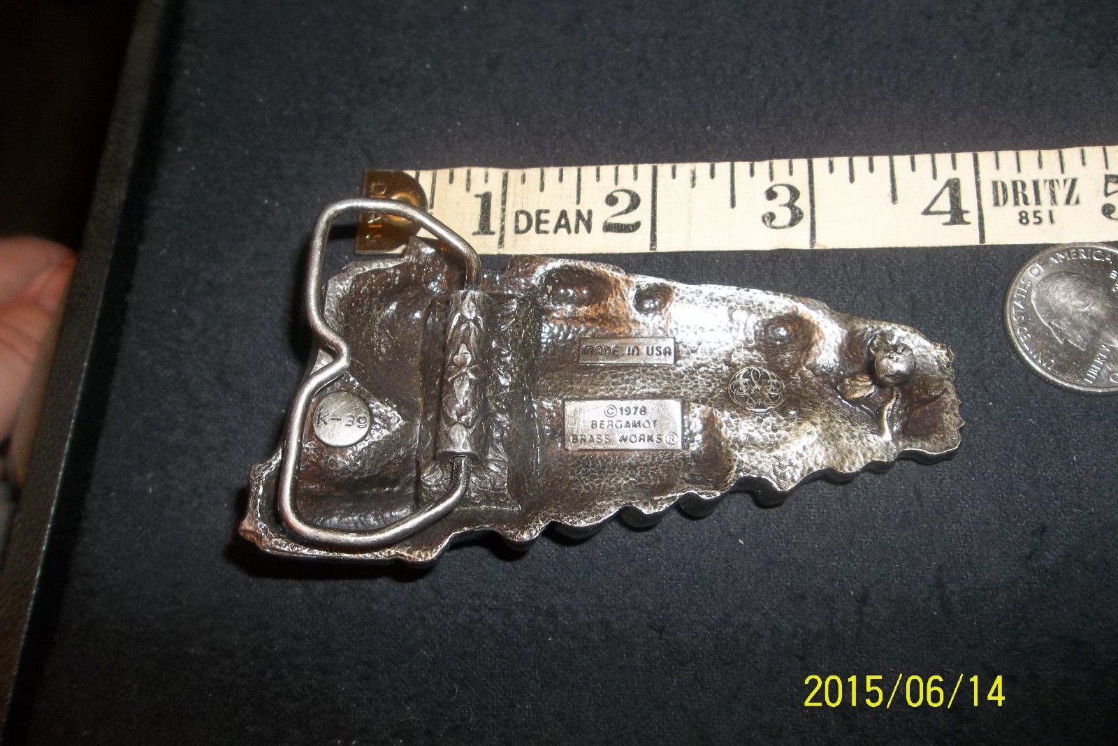 Bergamot Train Belt Buckle ! 1978 brass works 1002