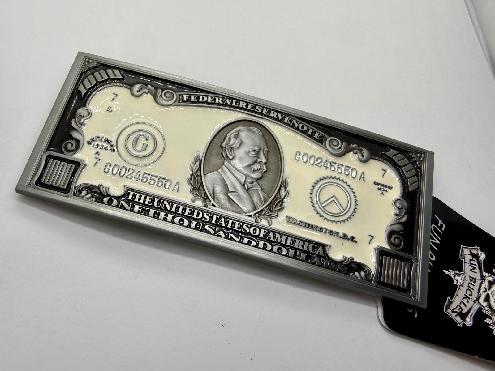 $1,000 US Dollar Federal Reserve Note The United States of America Belt Buckle