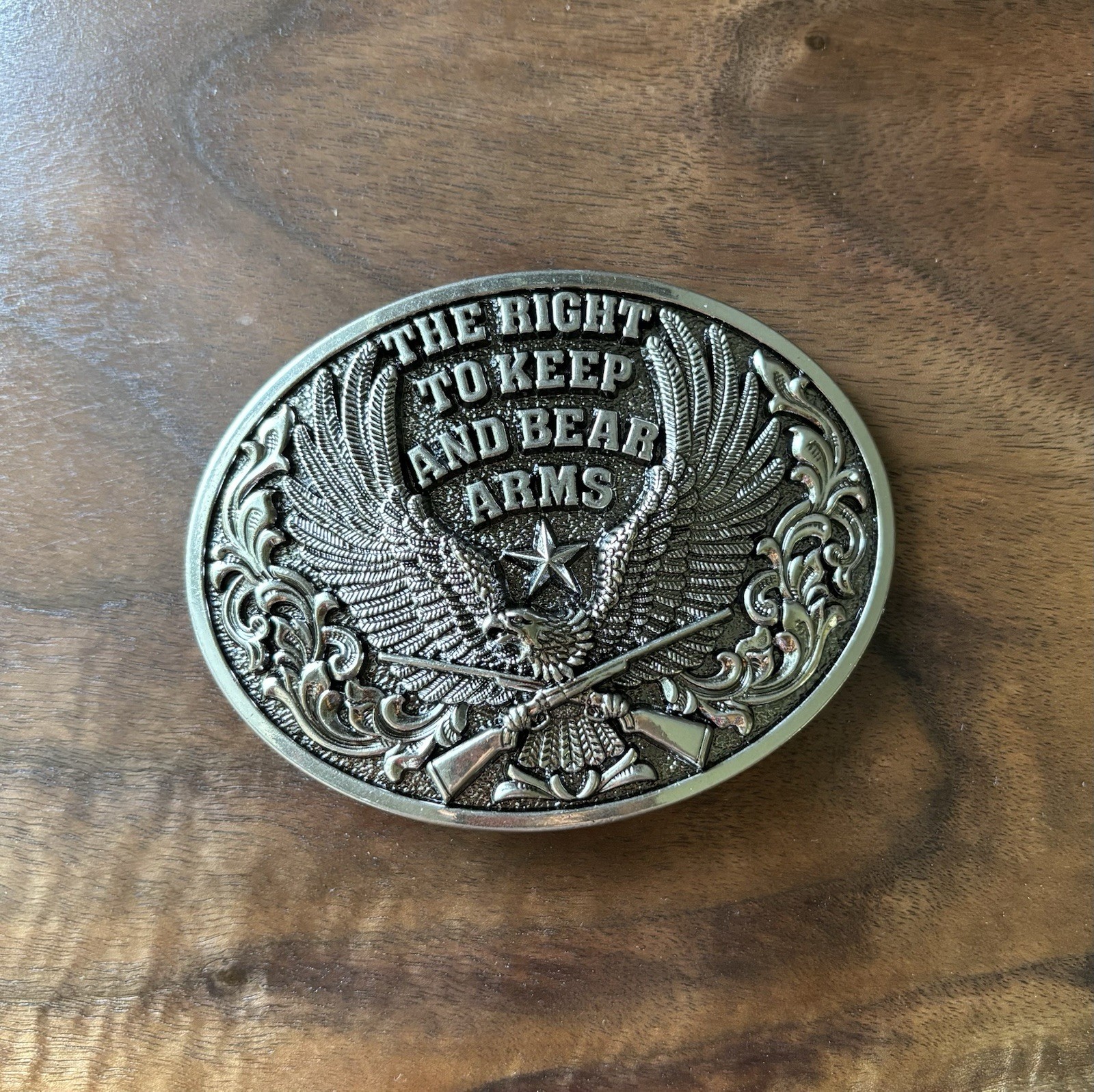 AMERICAN PATRIOTS THE RIGHT TO KEEP AND BEAR ARMS BELT BUCKLE
