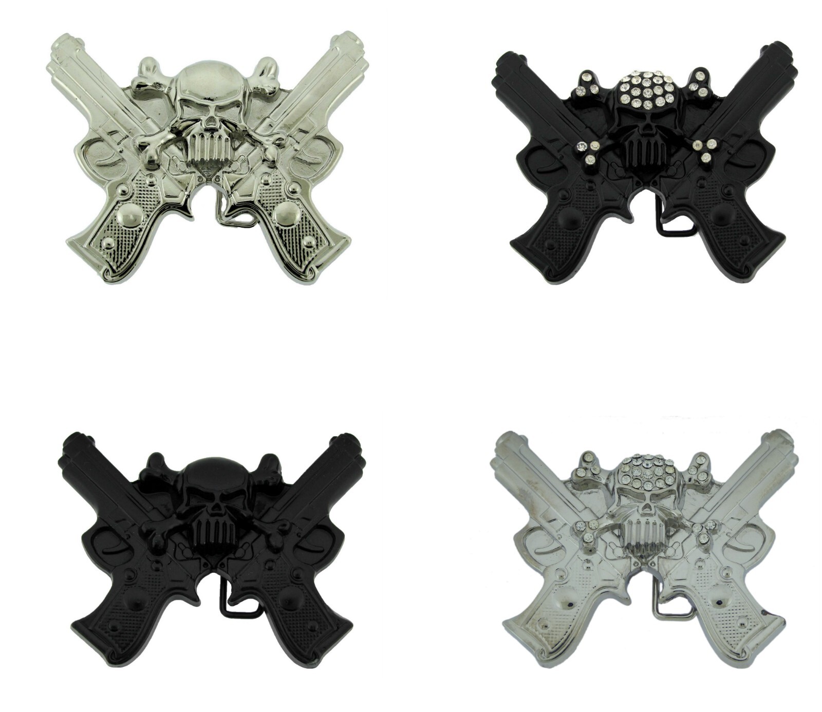 Tatoos Skull Metal Belt Buckle Halloween Party Women Mens Costume Gift Guitar