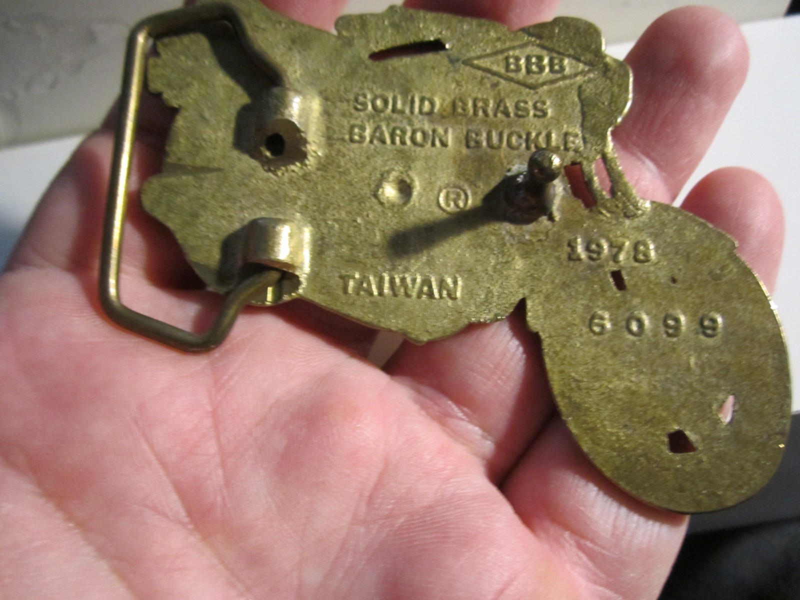1978 MOTORCYCLE BELT BUCKLE SOLID BRASS HEAVY – GW-26
