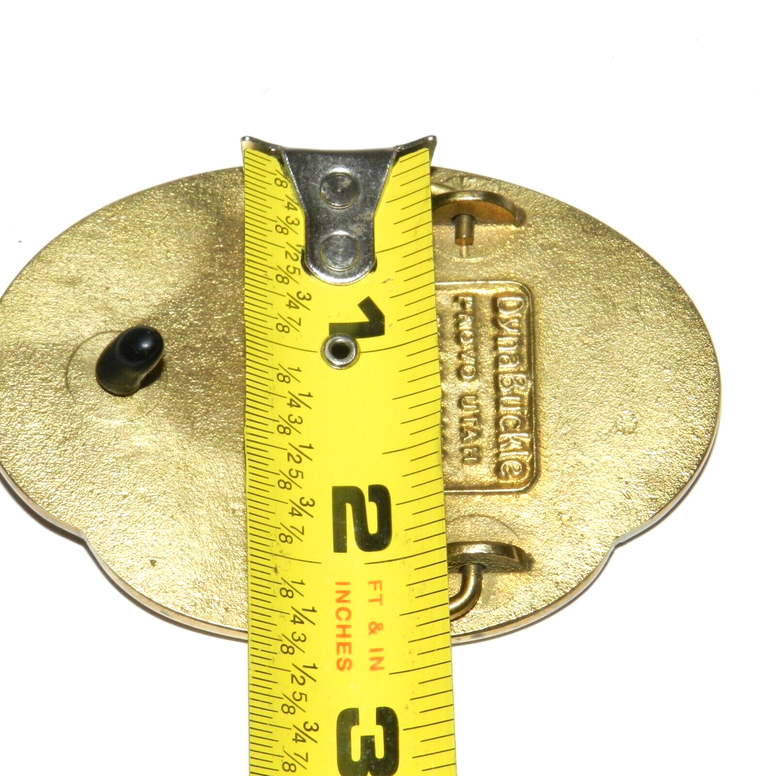 VINTAGE PSA ENGINES BRASS AND RED TURQUOISE DYNABUCKLE BELT BUCKLE VERY RARE!