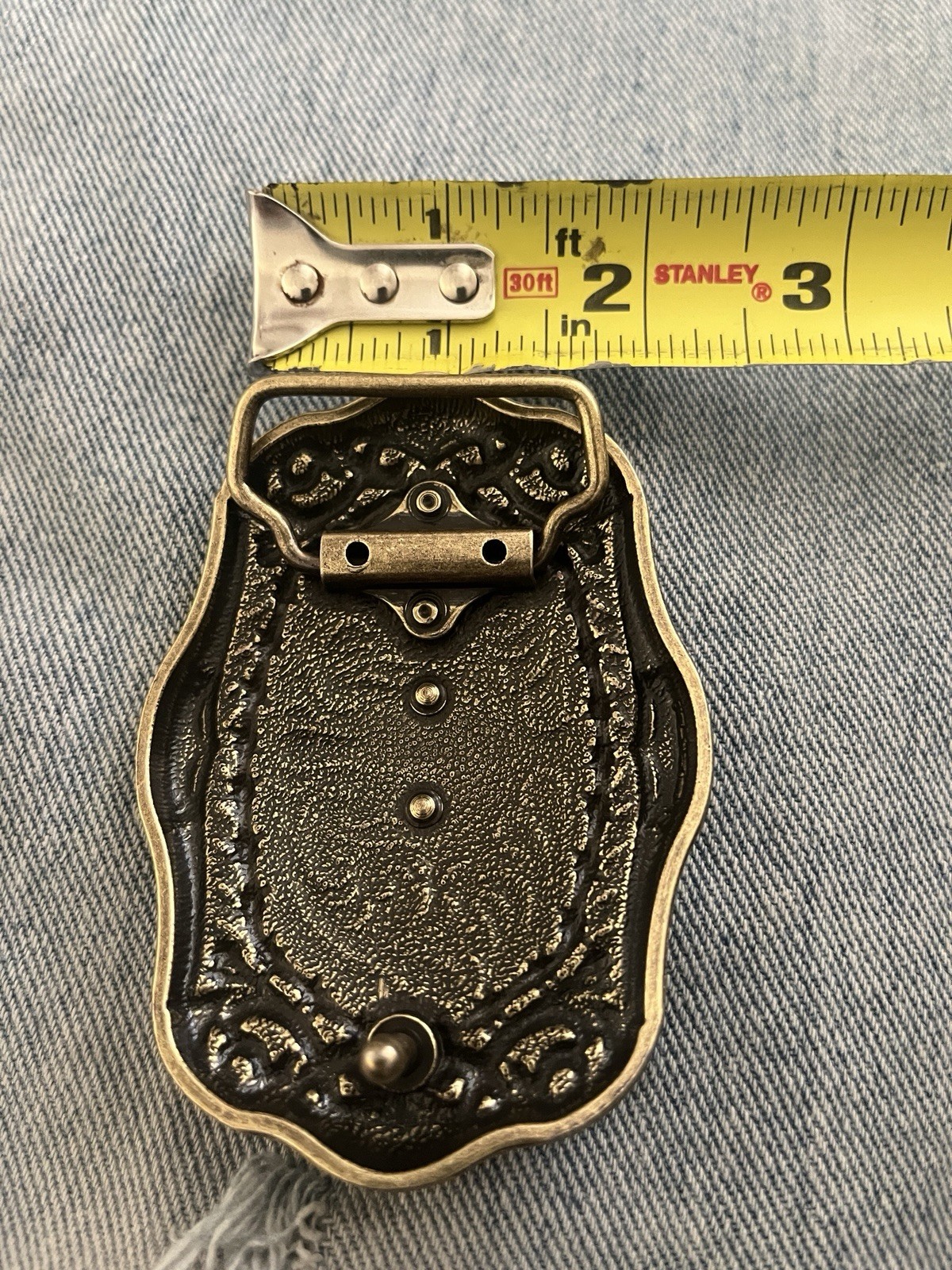 New Aged Gold and Black Western Bull Head Belt Buckle