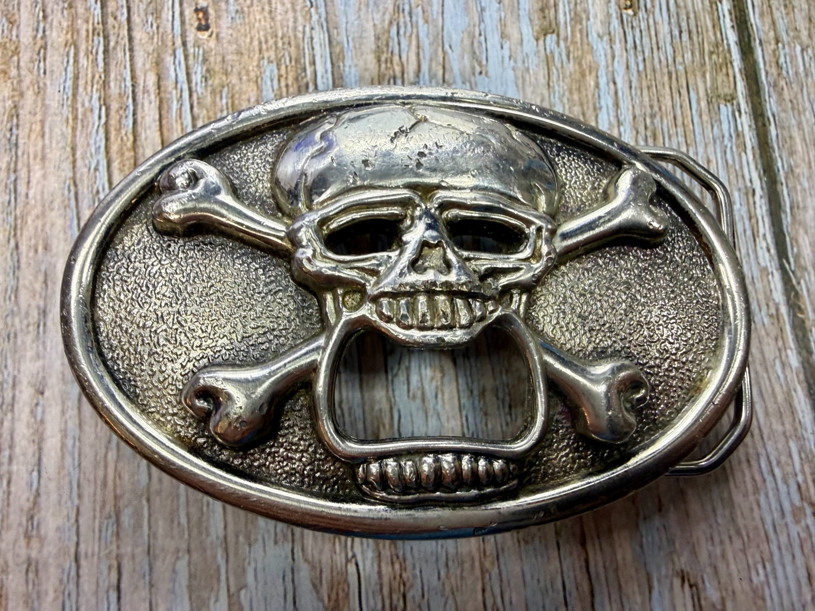 Creepy Skull Cross Bones Cosplay Gothic Punk Belt Buckle with Bottle Opener