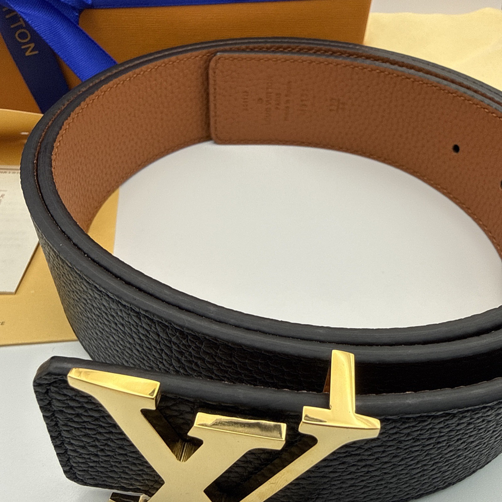 Louis Vuitton Belt M9151 Black Leather 434506