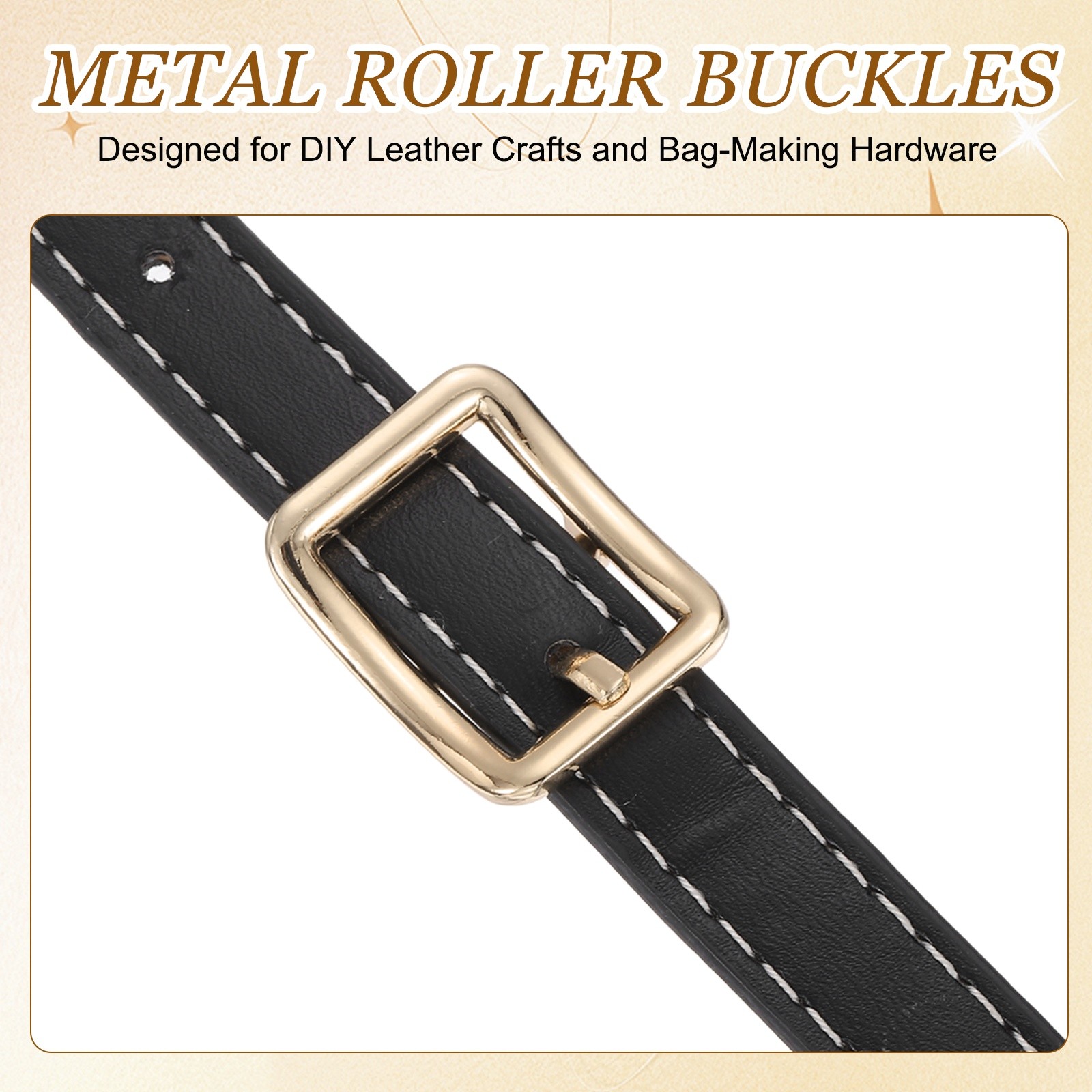 4Pcs Single Prong Belt Buckle 1&Prime; ID Curved Bow Buckle for Belt, Light Gold