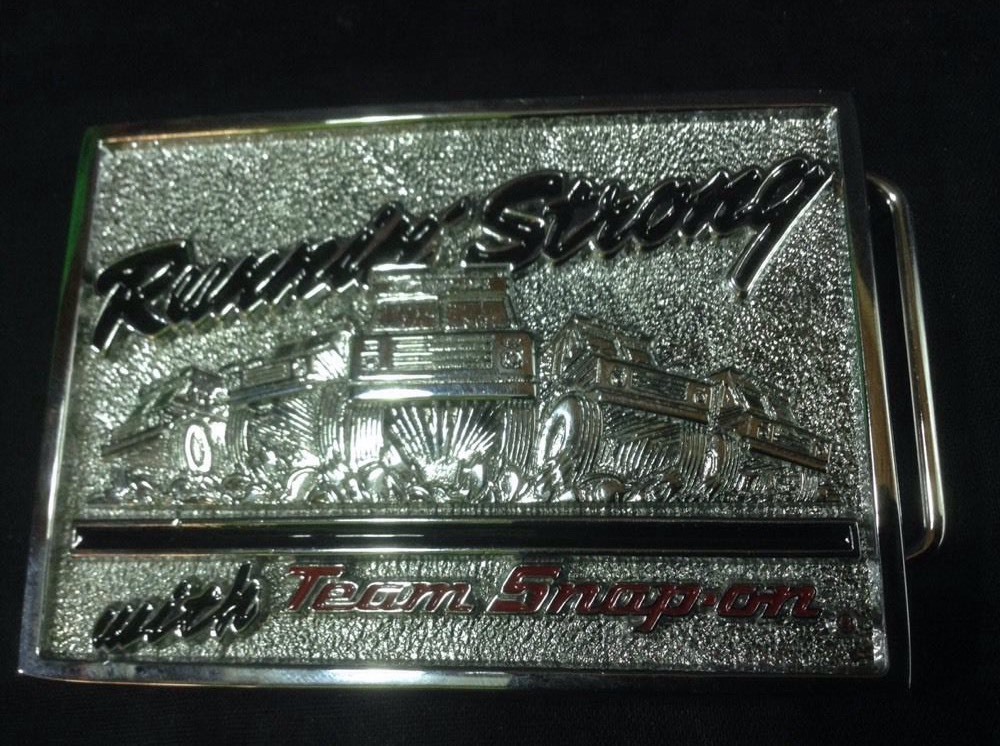 Snap On Belt Buckle Running Strong Chrome on Brass SSX-1176
