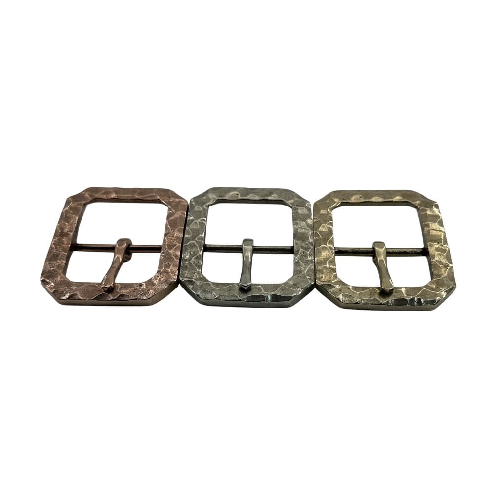 Vintage Hammered Copper Belt Buckle 38mm with Brass and Copper for Leather Strap