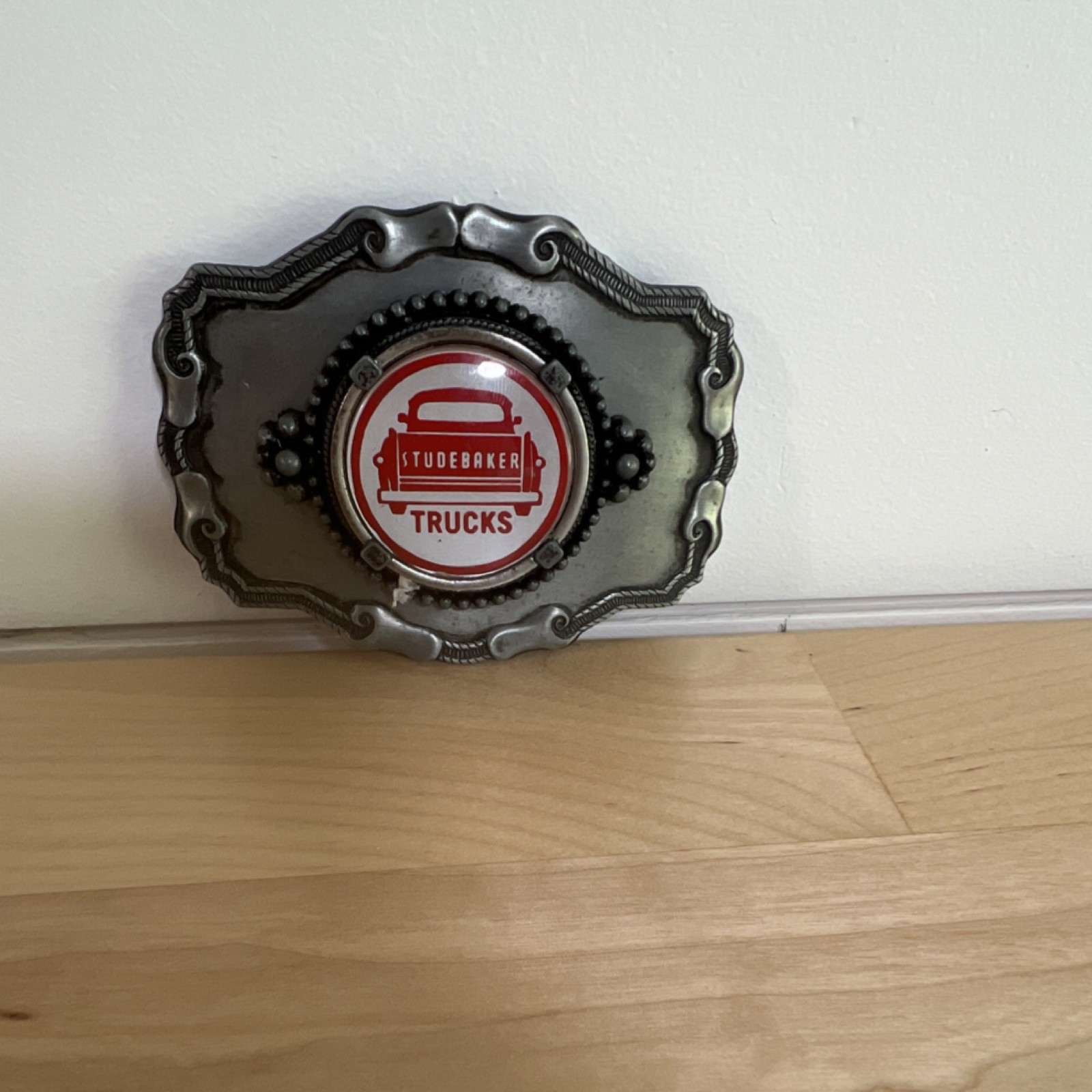 Studebaker Trucks Automotive Metal Belt Buckle Silver Red Black White Men Clamp