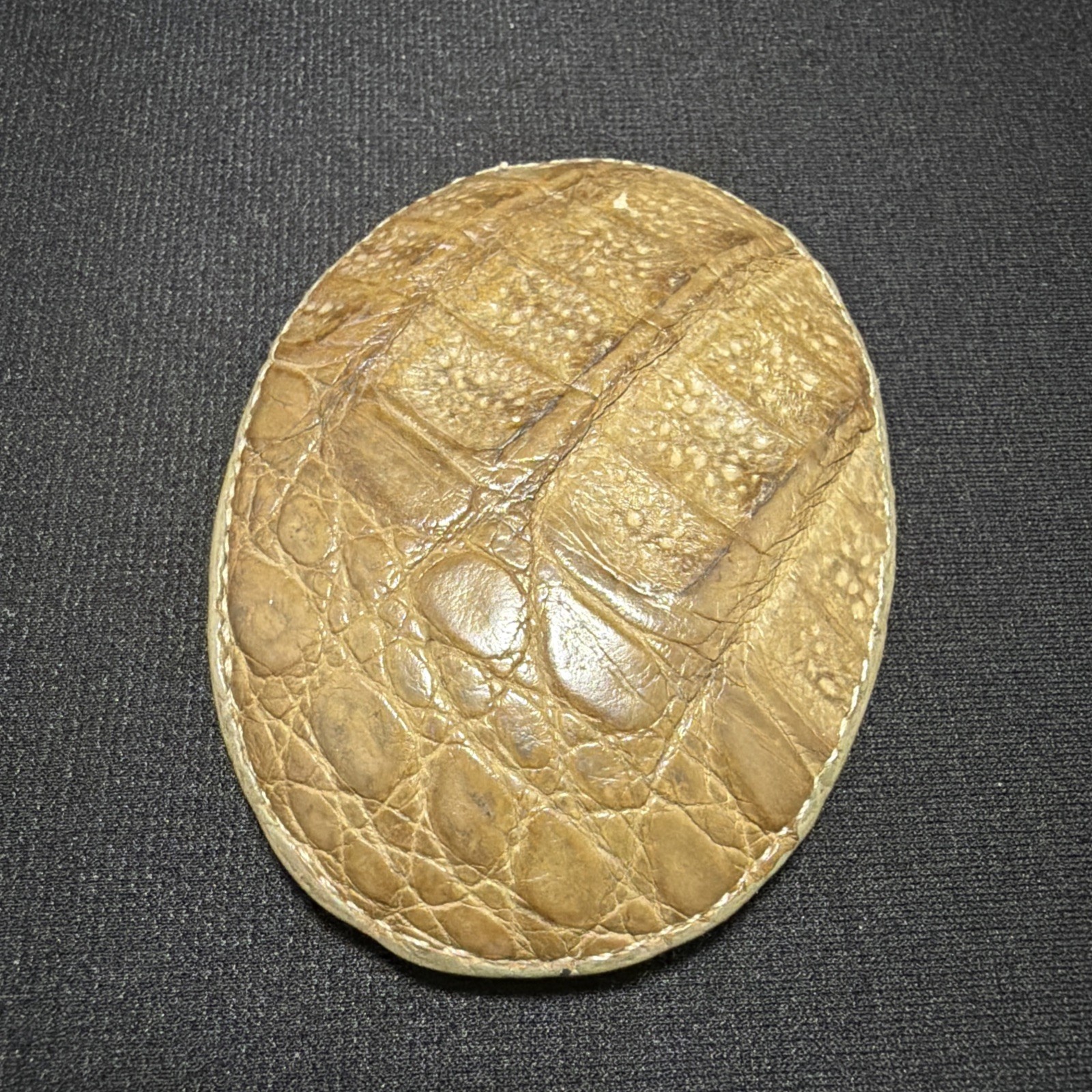 Vintage CROCODILE SKIN Belt Buckle El General 4 Inches Tan