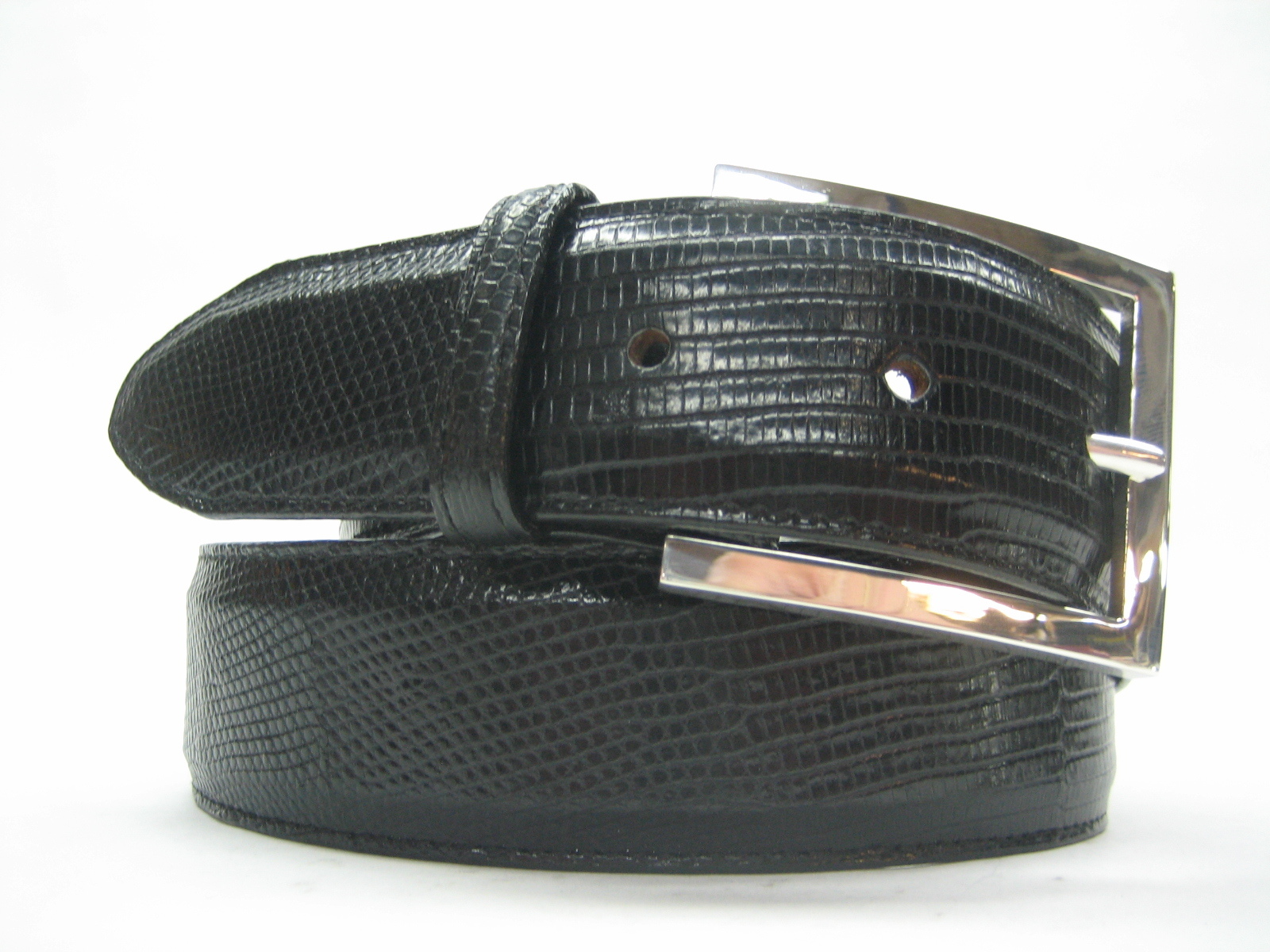 Sterling silver 925 Granada buckle 46 grams w/Genuine Lizard-1.5  » belt U.S.A..