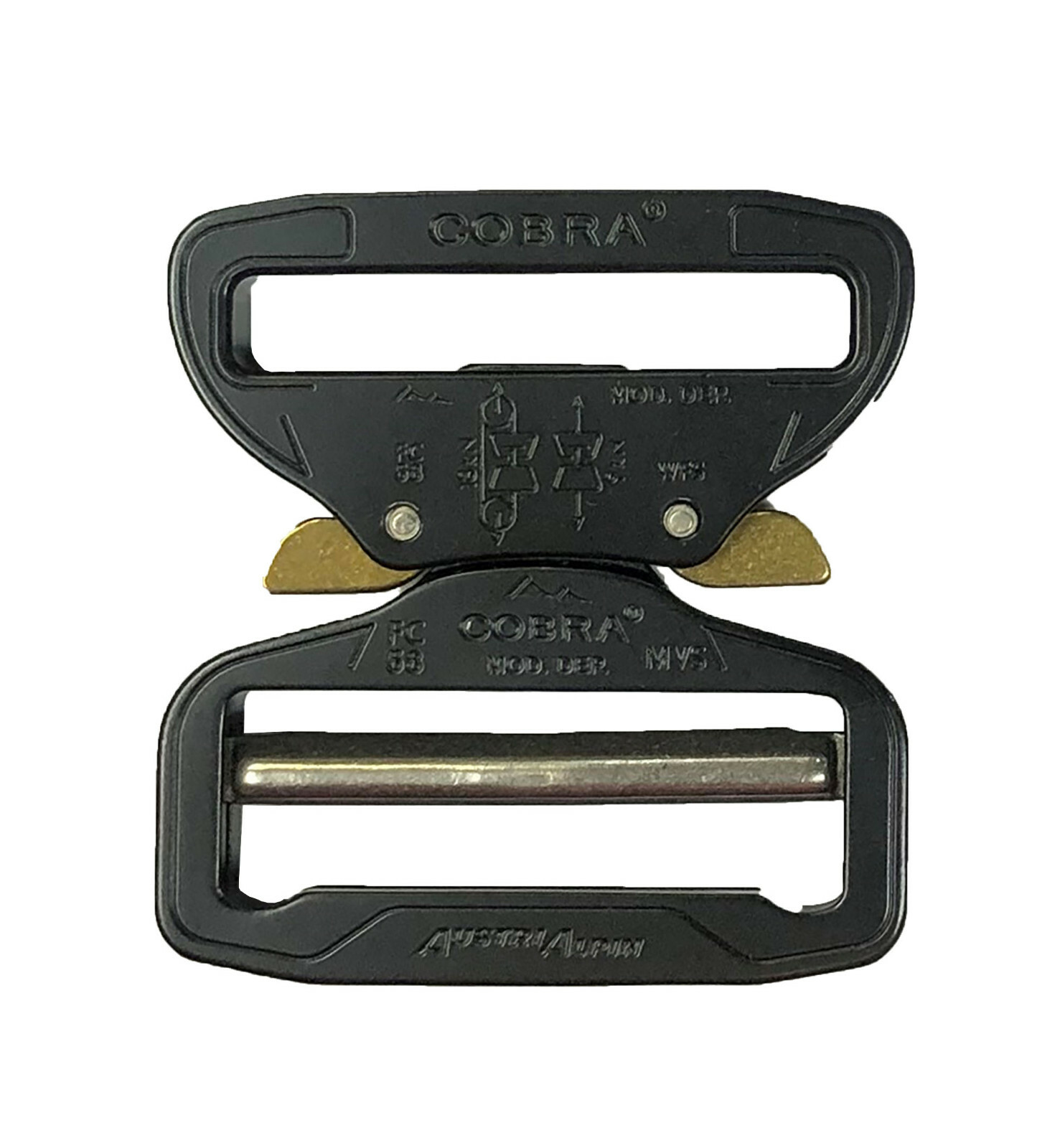 AustriAlpin 58mm / 2.28&Prime; Cobra Buckle Black Stretched with XL Ears FC58KSG-XL
