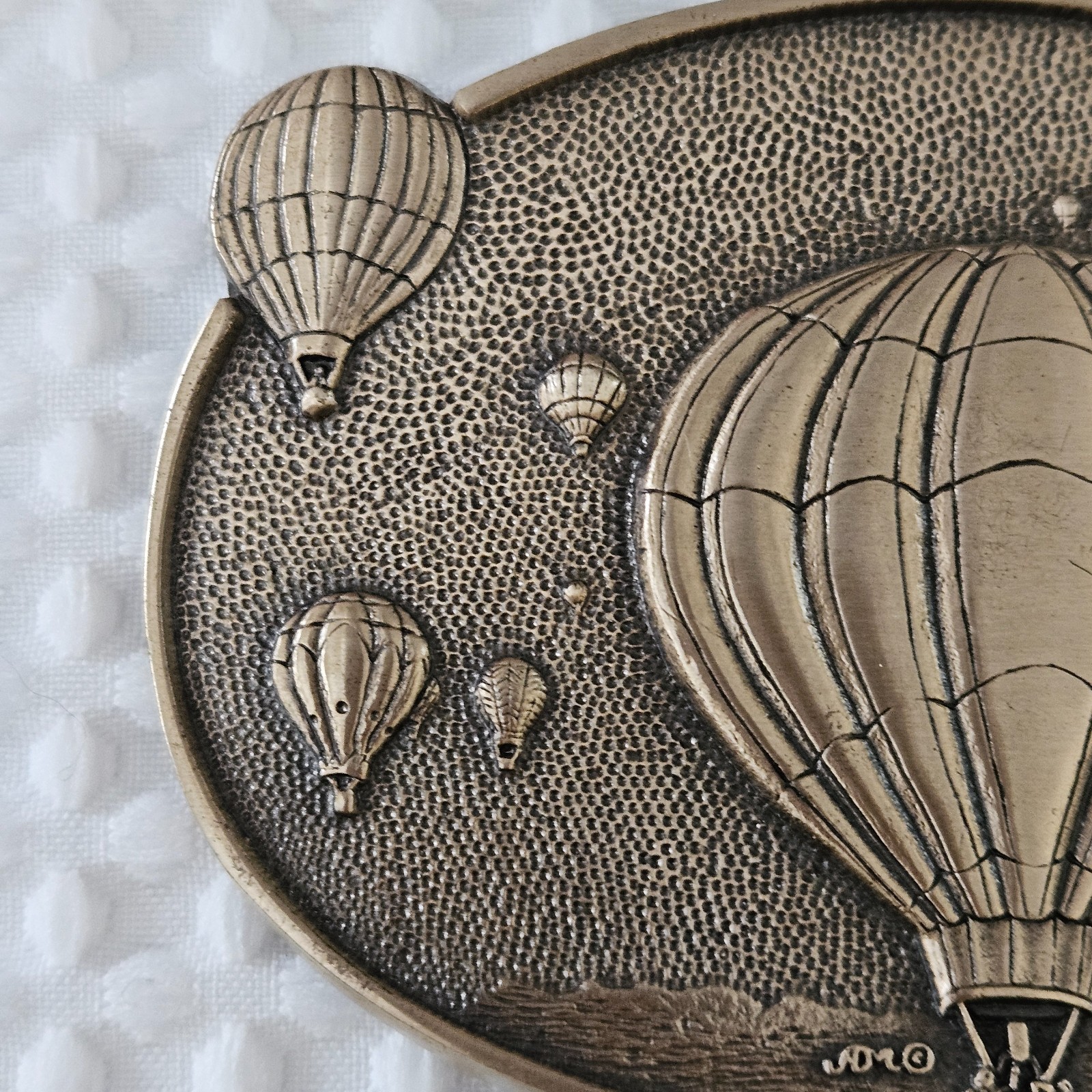 Vintage Belt Buckle Hot Air Balloon Award Design Metals Solid Brass Never Used