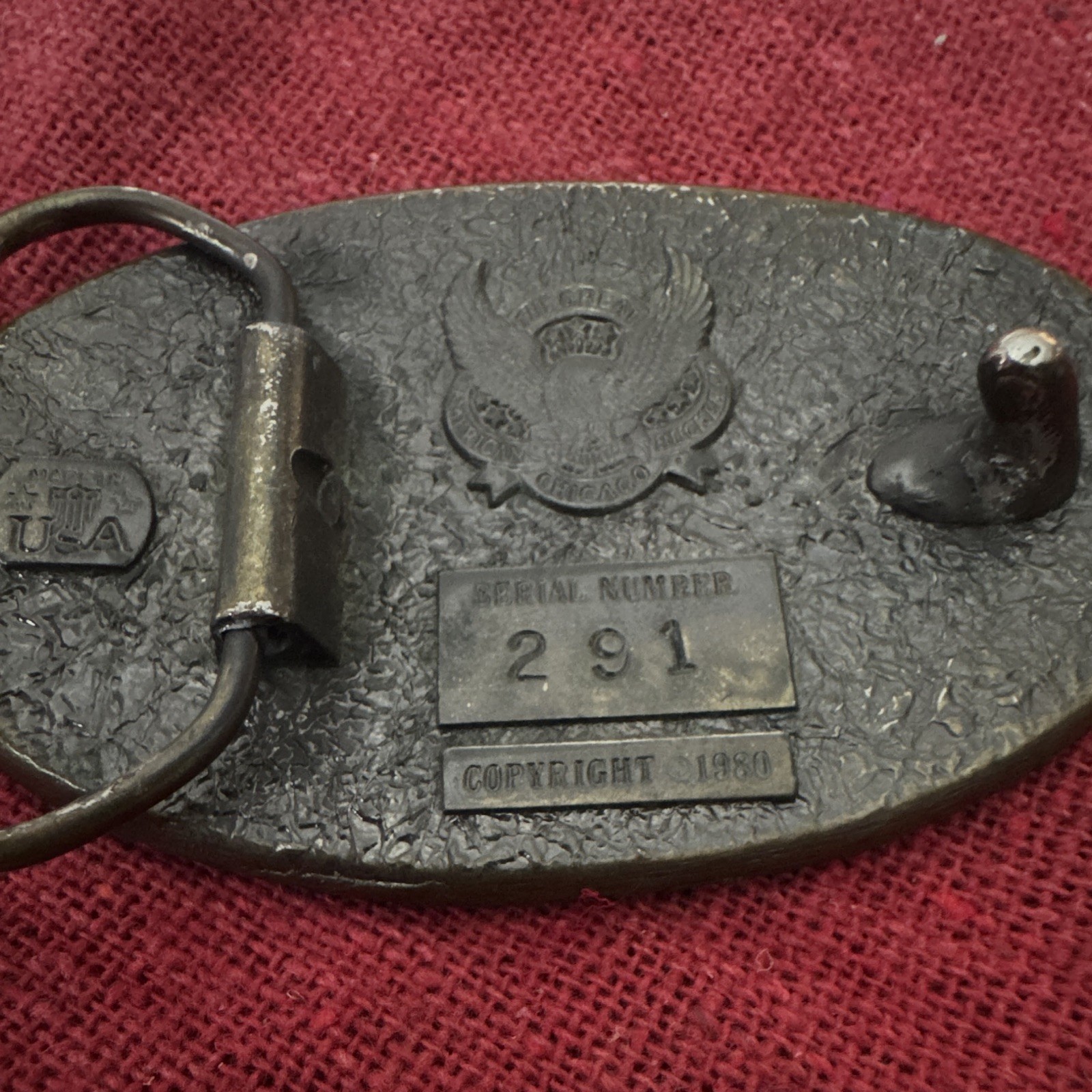 Vintage 1980 Great American Buckle Co. Oil Derrick Belt Buckle Serial #291