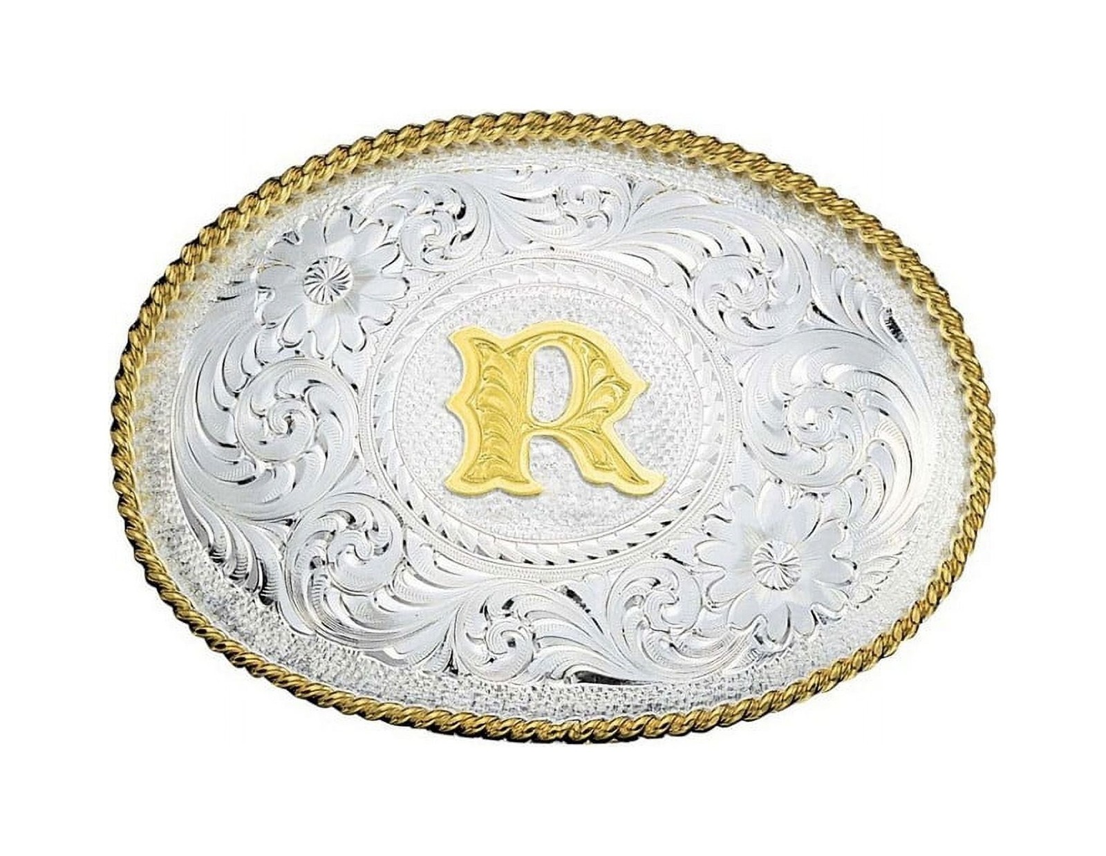Montana Silversmiths Men&rsquo;s Medium R Initial Belt Buckle