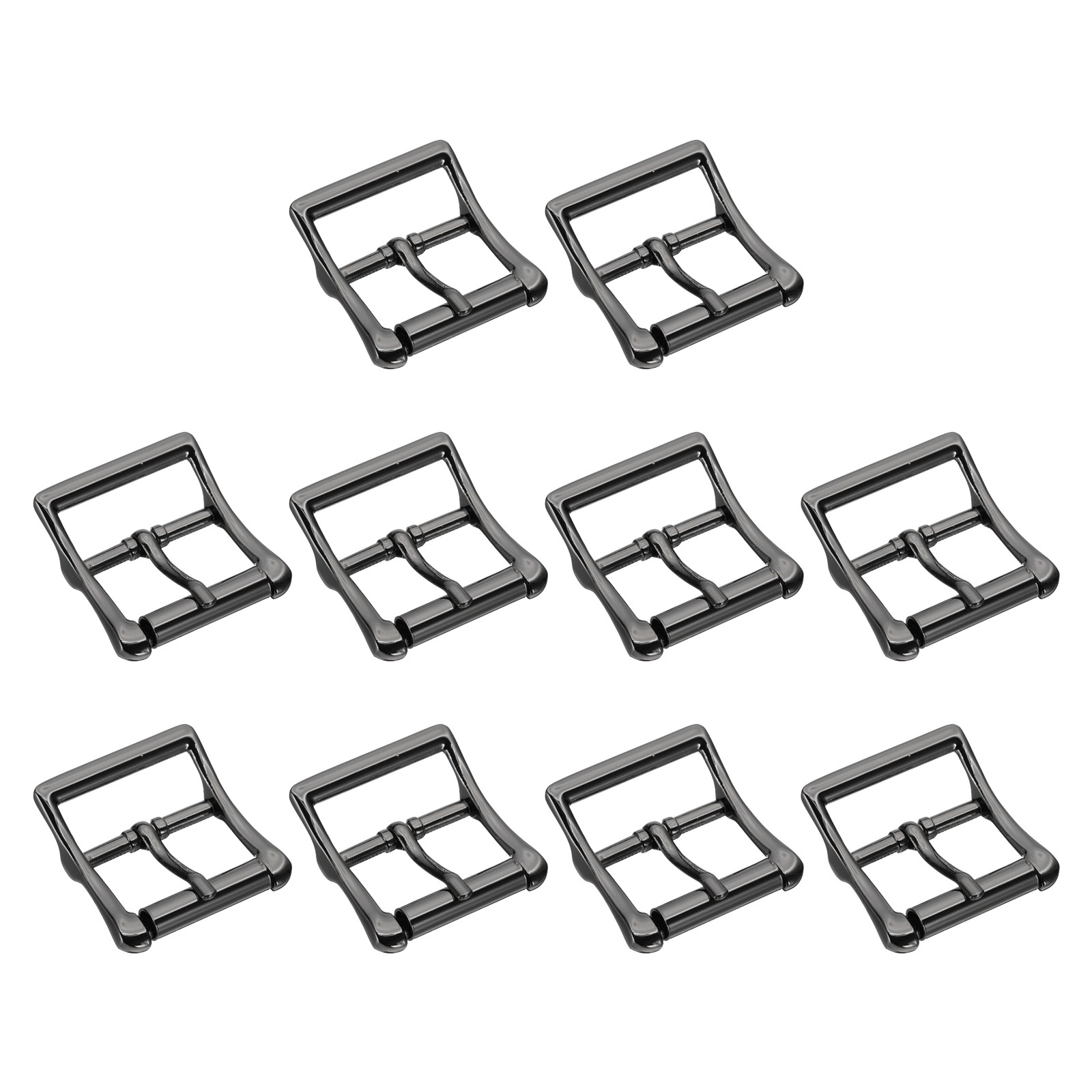 1.6&Prime;x1.3&Prime; Rectangle Shape Single Prong Belt Buckle (Black, Pack of 10)