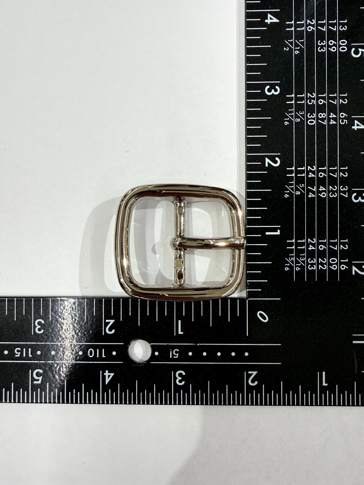Solid Brass Polished Nickel Center Bar Belt Buckle Made in Italy Fits 1.10&Prime; Belt